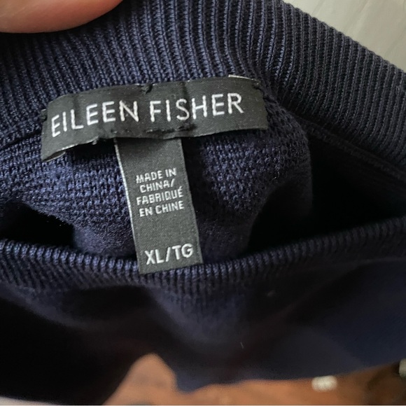 Eileen Fisher Knit Navy Pencil Midi Skirt - Picture 4 of 5